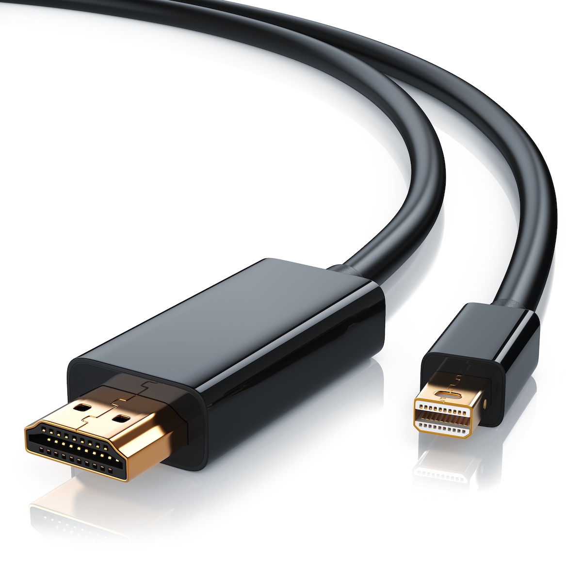 CSL Mini DisplayPort zu HDMI Typ A Audio- & Video-Kabel, Premium Full HD MiniDP Adapter Monitor Kabel - 3m