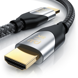 Primewire 8k HDMI Kabel 2.1, Ultra High Speed II mit Ethernet, 8K UHD II, 3D TV, eARC, HDR10+ - 4320p 120 Hz mit DSC, 7680 x 4320, Nylonmantel - 5 m Image