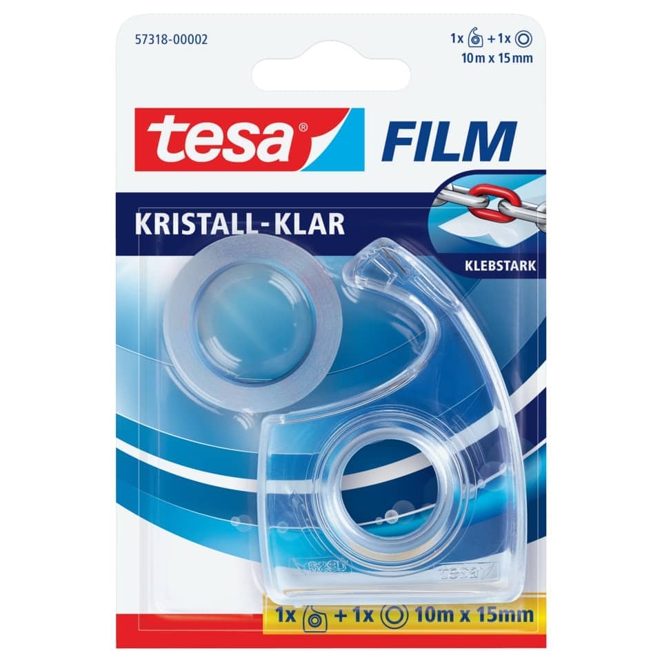 Tesa® 57318-00002 Handabroller Easy Cut® mit 1 Rolle tesafilm® kristall-klar 10m:15mm Image