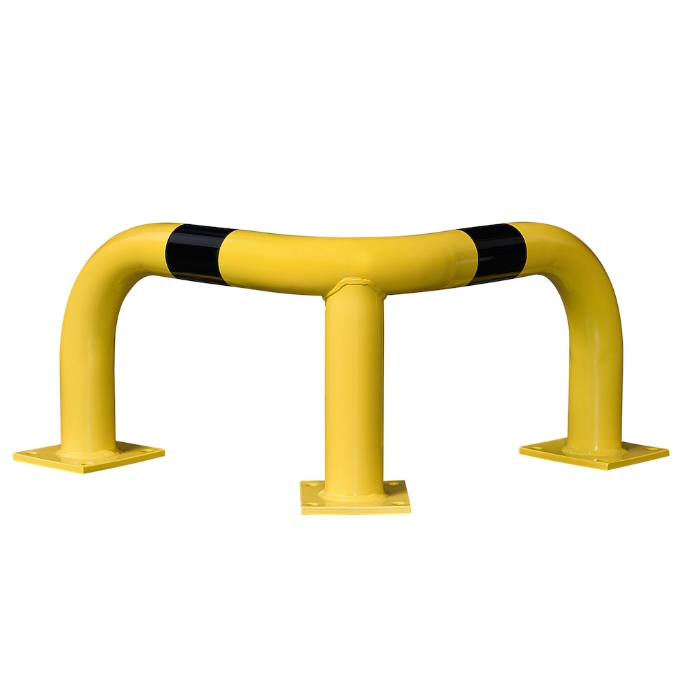 PROREGAL Eck-Rammschutz-Bügel | HxBxT 35x60x60cm | Rohr-Ø 7,6cm | Feuerverzinkter & kunststoffbeschichteter Stahl | Schwarz-Gelb Image