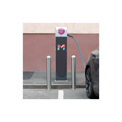 PROREGAL Rammschutzpoller CITY aus Edelstahl ohne Reflexstreifen | Ladesäulen-Schutz zum Aufdübeln | HxØ 80x10,8cm | Edelstahl | Silber Image