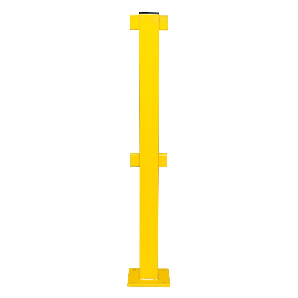 PROREGAL Standpfosten für Rammschutz-Geländer S-Line | Mitte | HxBxT 100x14x16cm | Feuerverzinkter & kunststoffbeschichteter Stahl | Gelb Image