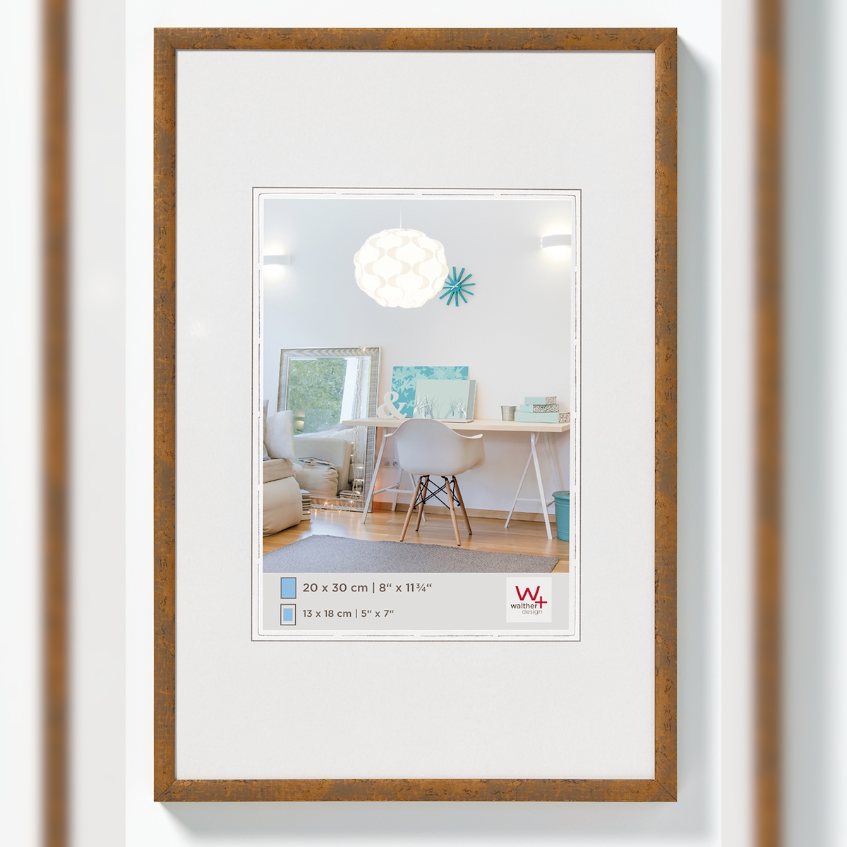 walther + design Lifestyle Kunststoff Bilderrahmen, taupe, 13 x 18 cm Image