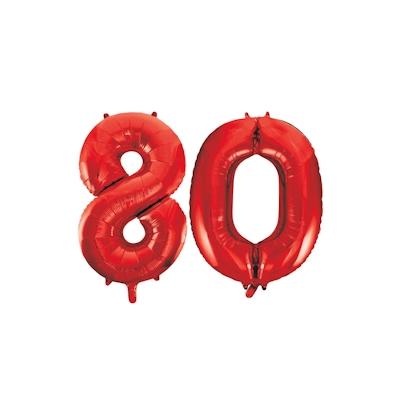 XL Folienballon rot Zahl 80