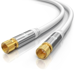 Primewire SAT-Kabel, Koax, F-Stecker, Premium HDTV SAT Koaxialkabel, 4fach Schirmung, 135dB, 75 Ohm - 2m Image