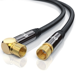 Primewire SAT-Kabel, Koax, F-Stecker, HDTV SAT Koax Kabel 90° gewinkelt, 4fach Schirmung, 135dB, 75Ohm - 10m Image
