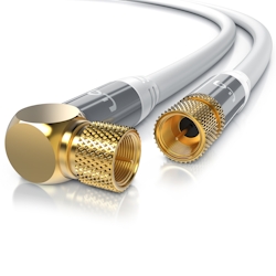 Primewire SAT-Kabel, Koax, F-Stecker, HDTV SAT Koax Kabel 90° gewinkelt, 4fach Schirmung, 135dB, 75Ohm - 5m Image