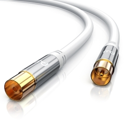 Primewire HDTV Antennenkabel mit 4-fach Schirmung IEC-Stecker zu RF-Buchse / 75 Ohm / 135dB - 1 m Image