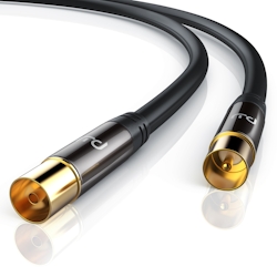 Primewire HDTV Antennenkabel mit 4-fach Schirmung IEC-Stecker zu RF-Buchse / 75 Ohm / 135dB - 12,5 m Image