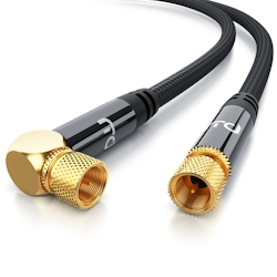 Primewire HDTV Satellitenkabel gewinkelt mit Braiding - 135Db - 75 Ohm - Stoffummantelung - 10 m Image