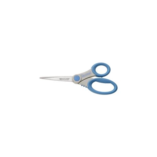 Westcott Schere Microban Softgrip 21,0 cm grau/blau