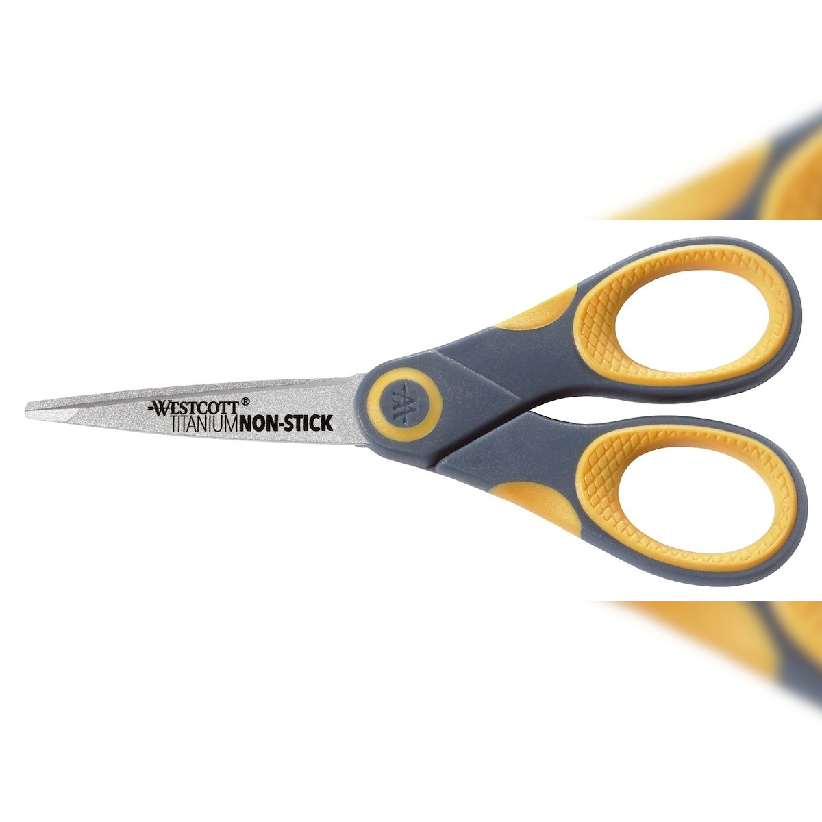 WESTCOTT E-33650 00 WESTCOTT Schere Titanium Non Stick, Länge: 130 mm, grau/gelb Image