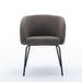 Set of 1 Boucle Fabric Dining Chair with Black Metal Legs