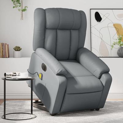 vidaXL Stand up Massage Recliner Chair Black Faux Leather