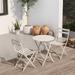 3 Piece Foldable Outdoor Metal Bistro Set with Round Table and Chairs