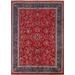 All-Over Floral Red Kashan Oriental Area Rug Handmade Wool Carpet - 9'0"x 12'3"