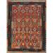 Geometric Kilim Area Rug Flatweave Oriental Orange Wool Carpet - 8'5"x 11'3"