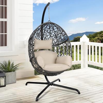 Nicesoul Outdoor Swing Egg Chair with Stand 350lbs Hanging Egg Basket