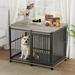 Furniture dog crate sliding iron door dog crate with mat. (43.7''W x 30''D x 33.7''H)