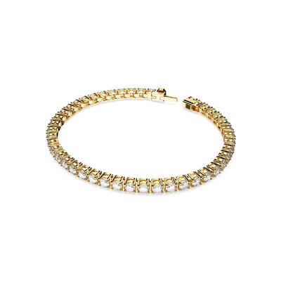 Armkette SWAROVSKI "Schmuck Geschenk Matrix Armband" Gr. M, gold (gelbgoldfarben, kristallweiß, kristallweiß), Armbänder, Damen, M, Metall, mit Swarovski Kristall Image