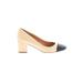 J.Crew Factory Store Heels: Slip On Chunky Heel Minimalist Ivory Shoes - Women's Size 7 - Almond Toe