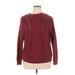 Simply Vera Vera Wang Pullover Sweater: Burgundy Print Tops - Women's Size X-Large