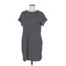 Shein Casual Dress - Shift Crew Neck Short sleeves: Black Color Block Dresses - Women's Size Medium