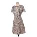 Kensie Casual Dress - A-Line: Brown Print Dresses - New - Women's Size 4