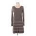 Banana Republic Casual Dress - Sweater Dress: Tan Marled Dresses - Women's Size X-Small