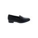 Unstructured by Clarks Flats: Slip On Chunky Heel Work Black Print Shoes - Women's Size 5 1/2 - Almond Toe