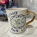 Anthropologie Dining | Nwot Anthropologie Light And Love White Blue Gold Coffee Mug Cup | Color: Cream/Gold | Size: Os