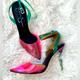 Jessica Simpson Shoes | Jessica Simpson Pink And Green, Pointed Toe, Plastic, Ankle Strap Pumps. | Color: Green/Pink | Size: 8