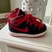 Nike Shoes | Jordan Toddler Air Jordan 1 Mid Basketball Shoes | Color: Black/Red | Size: 7bb