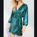 Anthropologie Dresses | Lisabette Sequin Mini Boho Peasant Art Party Tie Chic Wrap Classy Elegant Dress | Color: Green | Size: Lp