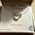 Disney Jewelry | Disney Silver Plated I Love Mickey Necklace With Rose Gold Heart | Color: Gold/Silver | Size: Os