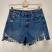 American Eagle Outfitters Shorts | American Eagle Jean Shorts Womens 10 Blue Highest Rise Mom Distressed Stretch | Color: Blue | Size: 10
