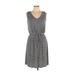 Love, Fire Casual Dress: Gray Stripes Dresses - Women's Size Large