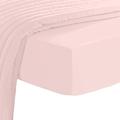 Pizuna Pure Combed Cotton European Single Fitted Sheet Light Pink, 600 Thread Count 100% Long Staple Cotton Fitted Sheet Single Bed 100 X 200cm, Sateen Weave 40 cm Deep Fitted Sheets 1 PC Light Pink