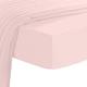 Pizuna Pure Combed Cotton European Single Fitted Sheet Light Pink, 600 Thread Count 100% Long Staple Cotton Fitted Sheet Single Bed 100 X 200cm, Sateen Weave 40 cm Deep Fitted Sheets 1 PC Light Pink