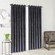 XXR Charcoal-Grey Luxury Crushed Velvet Curtains Lined Eyelet Ring Top UK Sizes (Charcoal-Grey, 66x90'')
