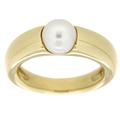 Fingerring OROLINO "Gold 585 mattiert mit Akoya-Perle weiss 7,5mm" Fingerringe Gr. 056 (17,8), Gold, gelb (gelb, weiß) Damen Fingerringe