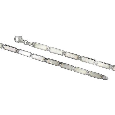 Armband VIVANCE "925/- Sterling Silber Opal weiß", weiß (weiß, weiß), Armbänder, Damen, 20 + 1cm, Silber 925 (Sterlingsilber), glänzend Image