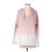Ocean Drive Clothing Co. Pullover Hoodie: Pink Ombre Tops - Women's Size Small