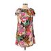 Billabong Casual Dress - Shift Crew Neck Short sleeves: Brown Floral Dresses - Women's Size X-Small