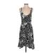 Spense Casual Dress - A-Line Plunge Sleeveless: Black Dresses - Women's Size Small