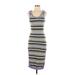 Ramy Brook Casual Dress - Midi Scoop Neck Sleeveless: Gray Print Dresses - Women's Size 2X-Small