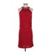 White House Black Market Cocktail Dress - Mini: Red Solid Dresses - Women's Size 2X-Small