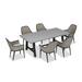 Harmonia Living Parlor Rectangular 6 - Person 39.25" Long Outdoor Dining Set w/ Cushions Metal in Brown/Gray | 39.25 W x 79 D in | Wayfair