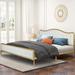 House of Hampton® Heikkila Upholstered Platform Bed Frame Heavy Duty w/ Tufted Headboard, No Box Spring Needed in Brown | Wayfair
