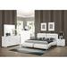 Orren Ellis 4 Piece Contemporary Bedroom Set, White & Chrome 4 Piece Upholstered in Brown/White | Queen | Wayfair 50D81FD3585B4ECBBD4997AAB09319CF
